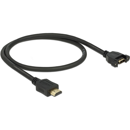 DELOCK Câble HDMI-A Câble - Prise HDMI-A pour un montage 4K 30Hz 0,5m