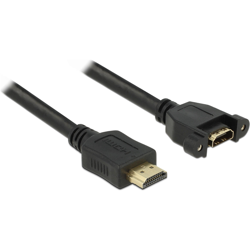 DELOCK Câble HDMI-A Câble - Prise HDMI-A pour un montage 4K 30Hz 0,5m
