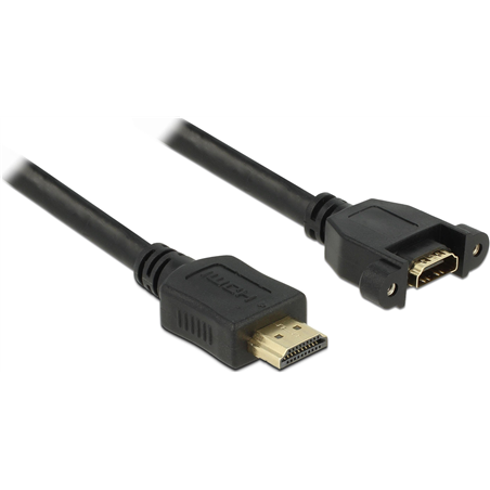 DELOCK Câble HDMI-A Câble - Prise HDMI-A pour un montage 4K 30Hz 0,5m