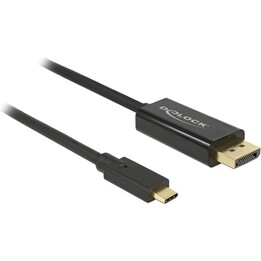 Cable adaptador DDeLock DisplayPort 1.2 - USB-C (ST-ST) de 1 m, 4K 60 Hz, negro