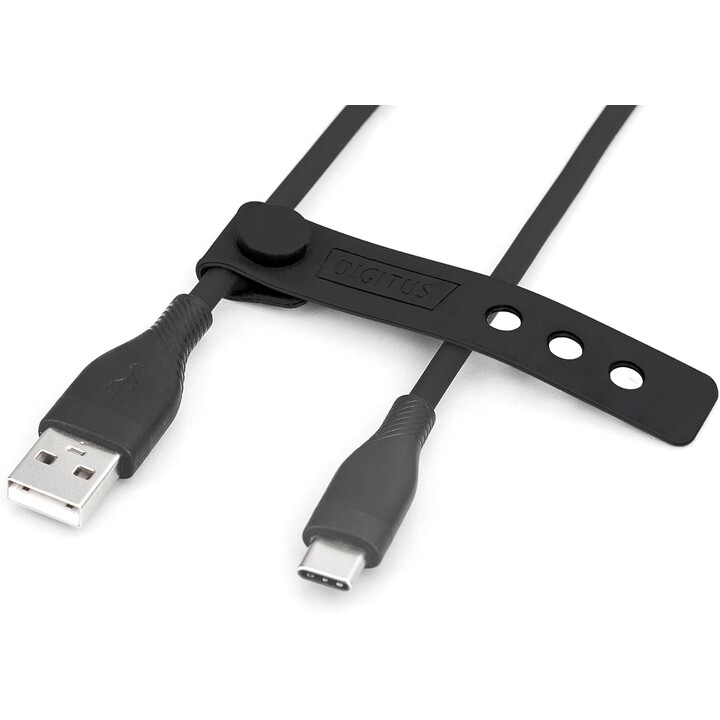 Digitus USB-C 2.0 (ST-ST) 2m Ladekabel Silikon 60W Schwarz