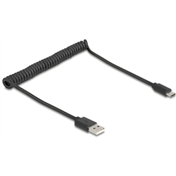 DELOCK Câble spiralé USB 2.0 Type-C 0,45-0,75 m