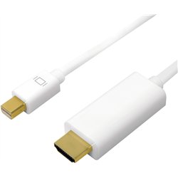 Logilink 4K Mini DisplayPort-Kabel DP 1.2 zu HDMI 1.4 3m wei