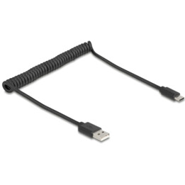 Delock Spiralkabel EASY-USB 2.0 Typ-A Stecker zu USB Typ-C