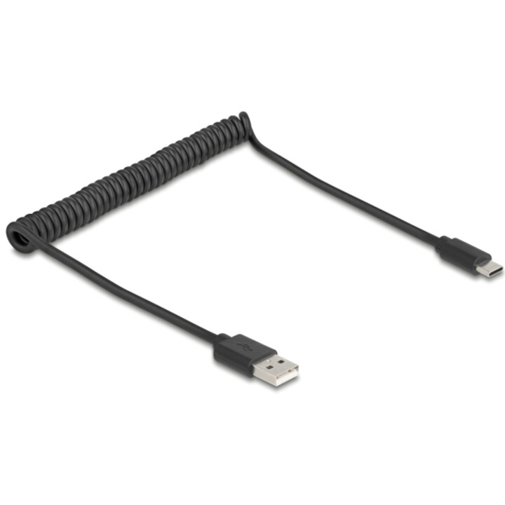 Delock Câble spiralé EASY-USB 2.0 Typ-A Câble pour USB Type-C