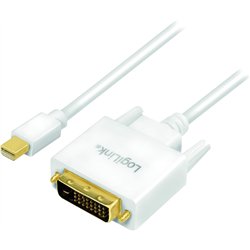 Logilink Mini DisplayPort-Kabel DP 1.2 zu DVI. weiß 1.8m