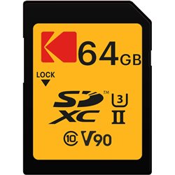 Carte Kodak 64 Go UHS-II U3 ​​V90 Ultra Pro
