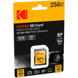 Carte Kodak 256 Go UHS-II U3 ​​V60 Ultra Pro