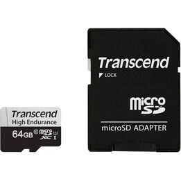 Tarjeta microSD 64GB Trascend SDXC USD350V con adaptador