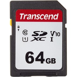 Cartão de 64GB transcend SDXC SDC300S 100/20 MB/S