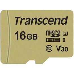 Carte microSD 16 Go Transcende SDHC USD500 avec adaptateur
