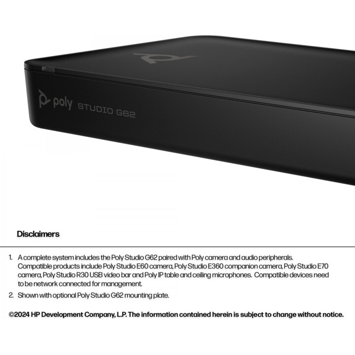 HP Poly Studio G62 VideoKF System + Mount