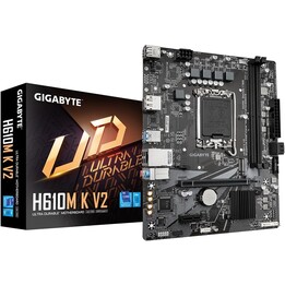Gigabyte H610M K V2, Intel Core 14th CPU, jusqu'à 5600 MHz DDR5, 1xpcie 3.0 M.2, 1GBE LAN, USB 3.2 Gen 1