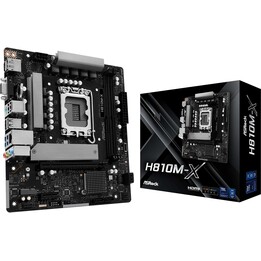 ASROCK H810M-X Intel Core Ultra (Serie 2), LGA1851, DDR5 bis 6400 MHz M.2 Key E für WiFi, 128GB SATA3 6,0 GB/S, MICRO ATX, PCIE