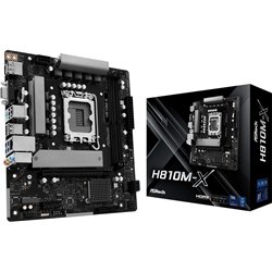 ASROCK H810M-X INTEL CORE ULTRA (Série 2), LGA1851, DDR5 até 6400MHz M.2 Key E para WiFi, 128 GB SATA3 6,0 GB/S, Micro ATX, PCIE