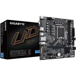 GIGABYTE B760M E, Supports 14th Gen Intel Core CPUs, 6+1+1 phases VRM, up to 7200MHz DDR5 (OC), 2xPCIe 4.0 M.2, 1 GbE LAN, USB 3