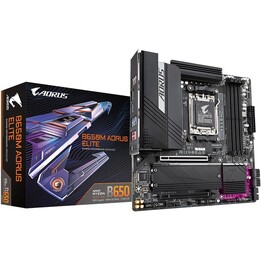 Placa-mãe Gigabyte B650m Aorus Elite, compatível com processadores AMD Ryzen 9000, até 8000 MHz DDR5, 1x PCIe 5.0 + 1x PCIe 4.0