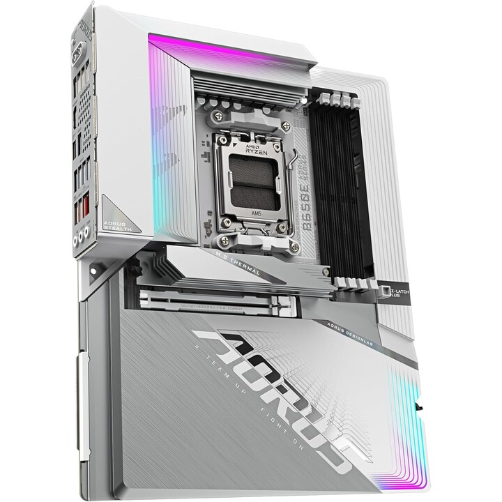 GIGABYTE B650E AORUS STEALTH ICE Motherboard - Supports AMD Ryzen 9000 CPUs- 12+2+2 phases VRM- up to 8000MHz DDR5 (OC)