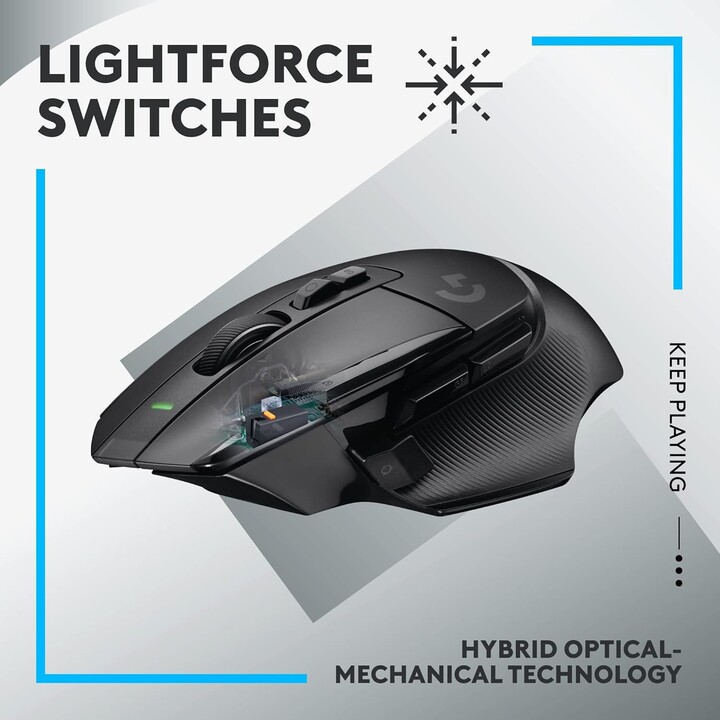 Logitech G G502 X LIGHTSPEED Mouse optical 8 buttons wireless 2.4 GHz USB MAU Logitech LIGHTSPEED receiver black