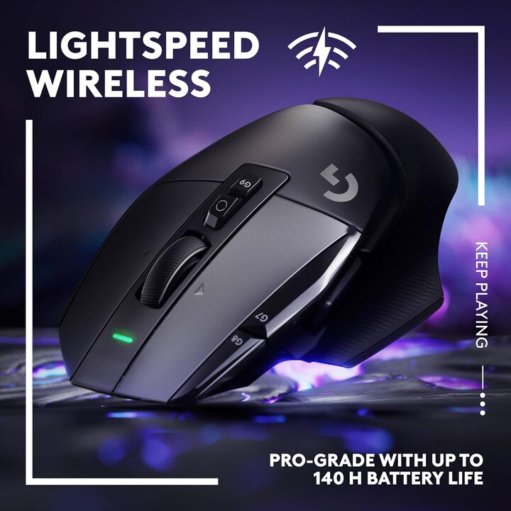Mouse óptico sem fio Logitech G G502 X LIGHTSPEED 8 botões 2,4 GHz USB MAU Receptor Logitech LIGHTSPEED preto