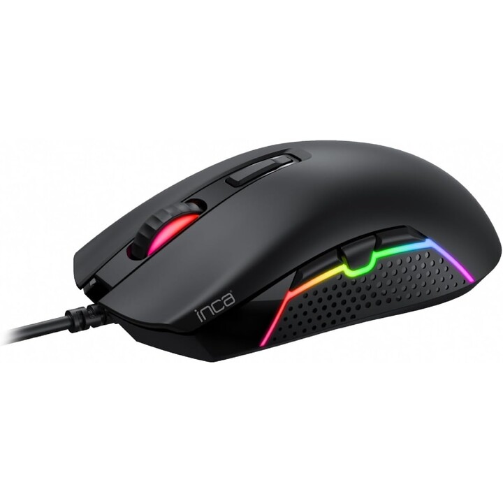 Mouse da gioco INCA IMG-GT14 3600 DPI. RGB. 7 tasti. USB. Software al dettaglio