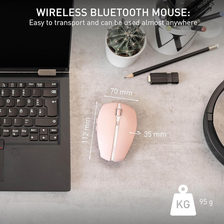 CHERRY GENTIX B, Multi-Device Function for up to 3 Devices, Switchable Resolution, Battery-Operated, Cherry Blossom