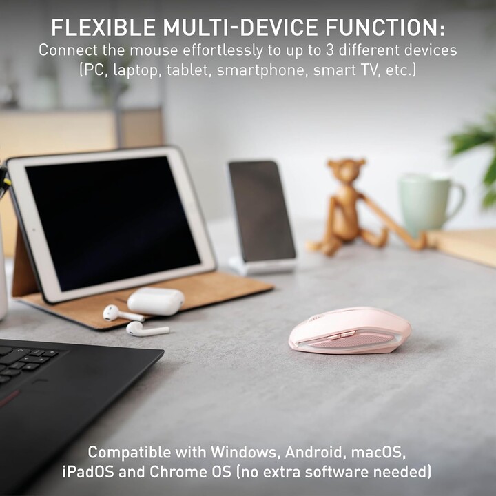 CHERRY GENTIX B, Multi-Device Function for up to 3 Devices, Switchable Resolution, Battery-Operated, Cherry Blossom