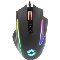 SpeedLink Decus NX - RVB Gaming Mouse avec câble, bouton de tir continu, jusqu'à 12800 dpi, 1000Hz, programmable, noir