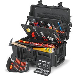 Caja de herramienta Robust45 Mover Electro, 63 piezas, sobre ruedas, mango telescópico, 147 opciones de inserción