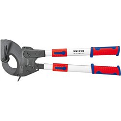 Coupe de câble Knipex (action à cliquet) avec des poignées télescopiques avec des poignées multi-composants 630 mm
