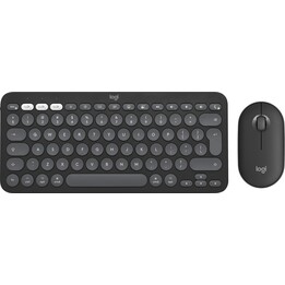 Logitech 920-012244 Universal RF Wireless + Bluetooth QWERTY Keyboard Mouse Included US International Graphite