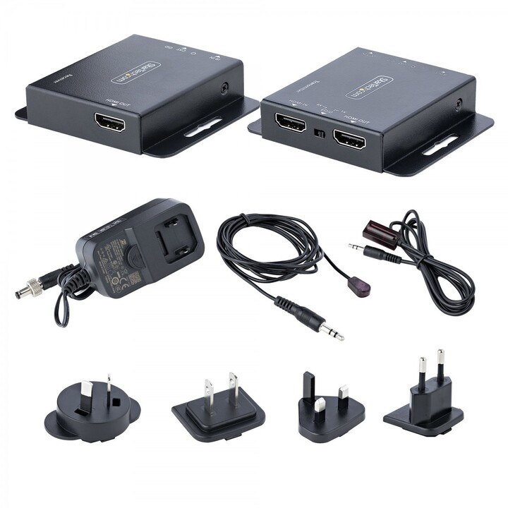 StarTech.com EXTEND-HDMI-4K40C6P1 Audio/Video Extender AV Signal Transmitter and Receiver Black