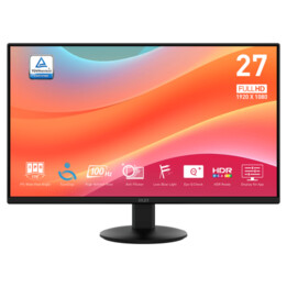 Msi Monitor Pro Mp272l. 27". Flat Ips. 1920x1080. 100hz. Black