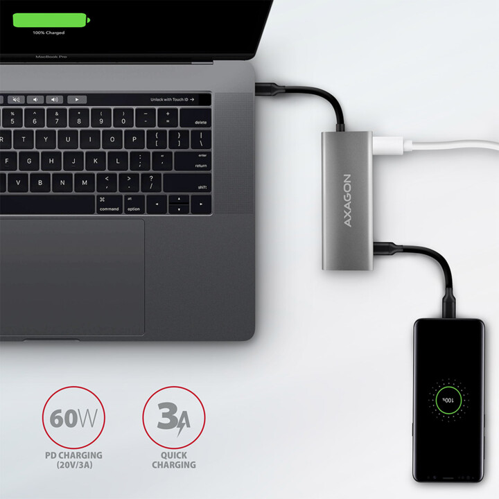 HUB E/S USB-C 5IN1/0,2M HMC-5G2 AXAGON
