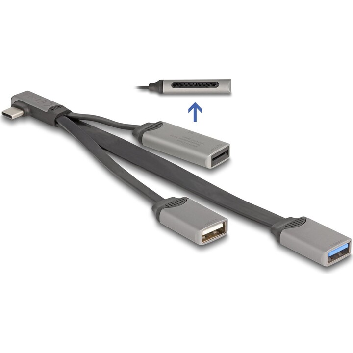 DELOCK 2 Port USB Hub inklusive SD und Micro SD Card Reader mit USB Type-C Anschluss
