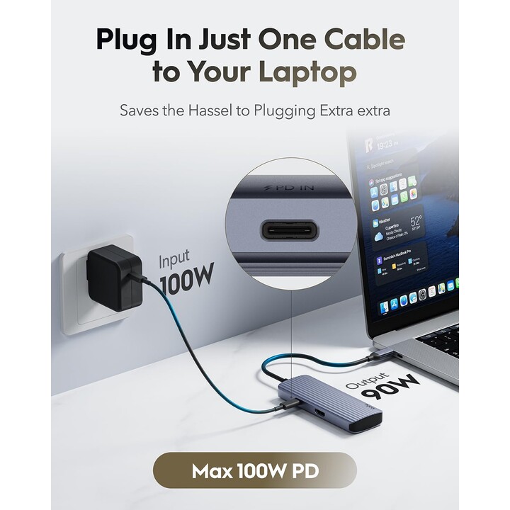 Hub USB-C 6 in 1 Cudy con HDMI 4K