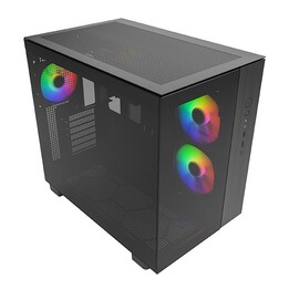 Gabinete Montech KING 65 PRO para PC, Midi-Tower, ATX, ARGB, Vidro Temperado - Preto