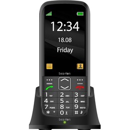 Beafon SL270 Silverline, teléfono senior, botón de llamada SOS, pantalla de 8,89 cm, señal de luz, contactos de fotos, negro