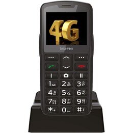 Beafon SL260 LTE 4G Silverline, bouton d'appel SOS, compatible Aide auditive, M4 / T4, signal lumineux, affichage 5,58 cm, noir