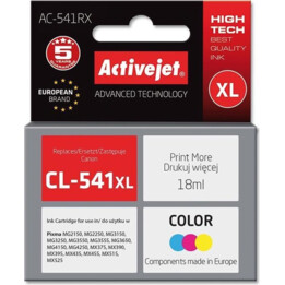 Activejet Ink AC-541NX for Canon Printer (Replacement Canon CL-541XL) Supreme, 18 ml, Blue, Yellow, Red