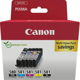Canon Pixma 580 581C 581M 581Y 581BK 5 Cartucho de tinta 2078C008