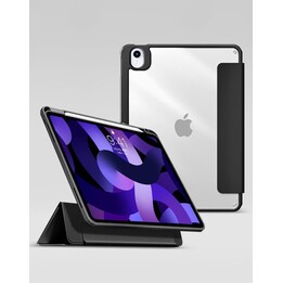 eSTUFF Boston Flip Case for iPad 10th Gen. 2022 & 11th Gen. 2025 (10.9") - Black/Clear (Bulk)