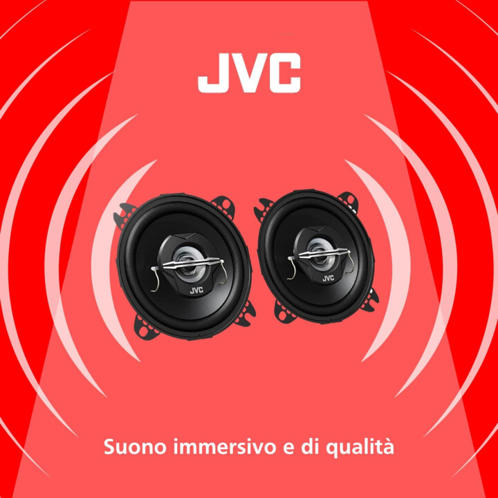 JVC CS-J420X coaxial car speakers (21 W RMS, 45 - 22000 Hz, 10 cm (4'), 2-way)