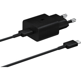 Caricabatterie USB-C Samsung 15W 2A + cavo USB-C nero per la casa