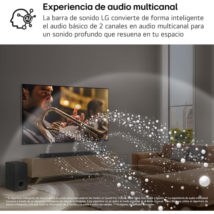 LG S70TY Smart Sound Bar, 400W, 3.1.1 Channels