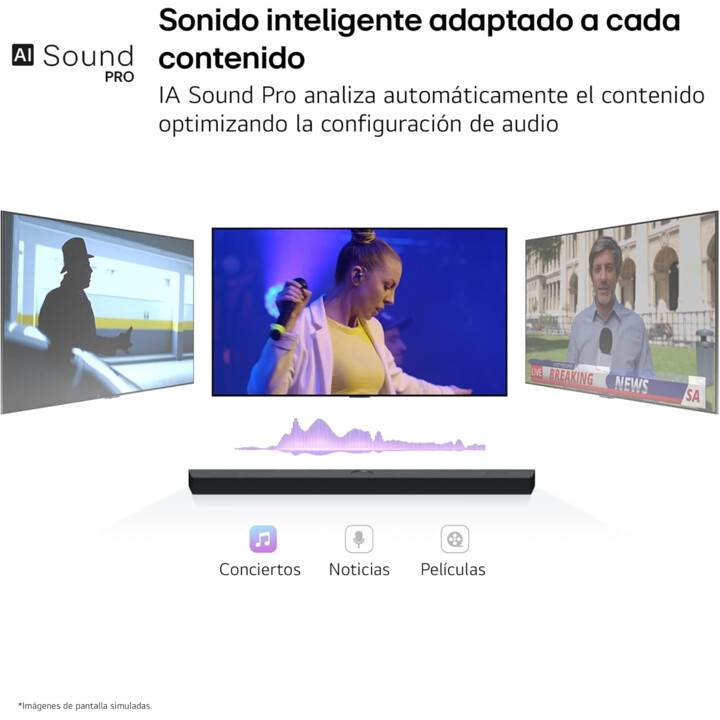 LG S70TY Smart Sound Bar, 400W, 3.1.1 Channels