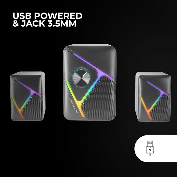 MS-H21 35W RGB 2.1 Altoparlanti da gioco e subwoofer, sistema di driver surround 3D invertito