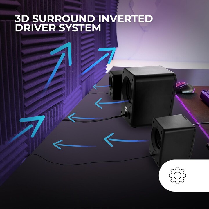 MS-H21 35W RGB 2.1 Altoparlanti da gioco e subwoofer, sistema di driver surround 3D invertito