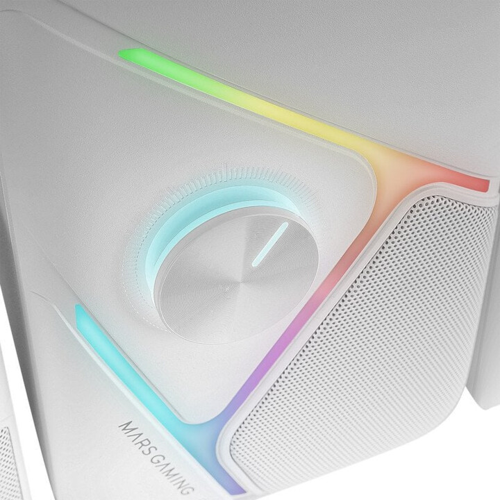 Altoparlanti da gioco MSH21W, subwoofer RGB 2.1 + 35W, sistema surround 3D invertito, bianco