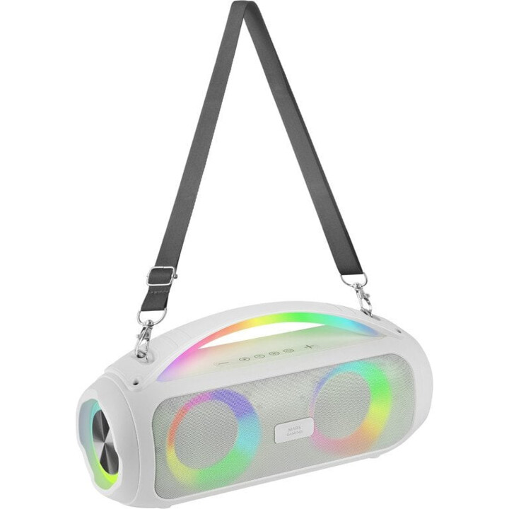 MARS GAMING MS-Pulse tragbarer Bluetooth-Lautsprecher 5.3 RGB 50W weiß